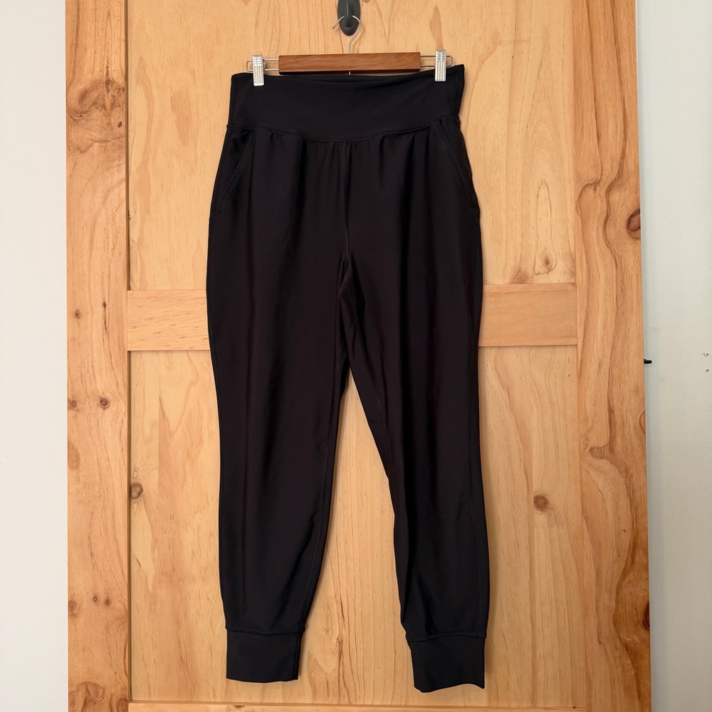 Old Navy High Waisted PowerSoft Pocket Black Jogger Pants Large